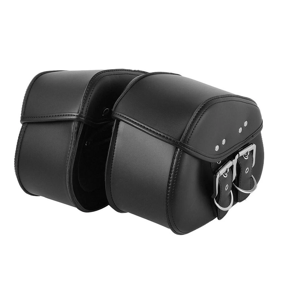 2 peças bolsas de selim pretas mini motocicleta couro ecológico para Harley Sportster 883 1200 - Imagem 4 de 4