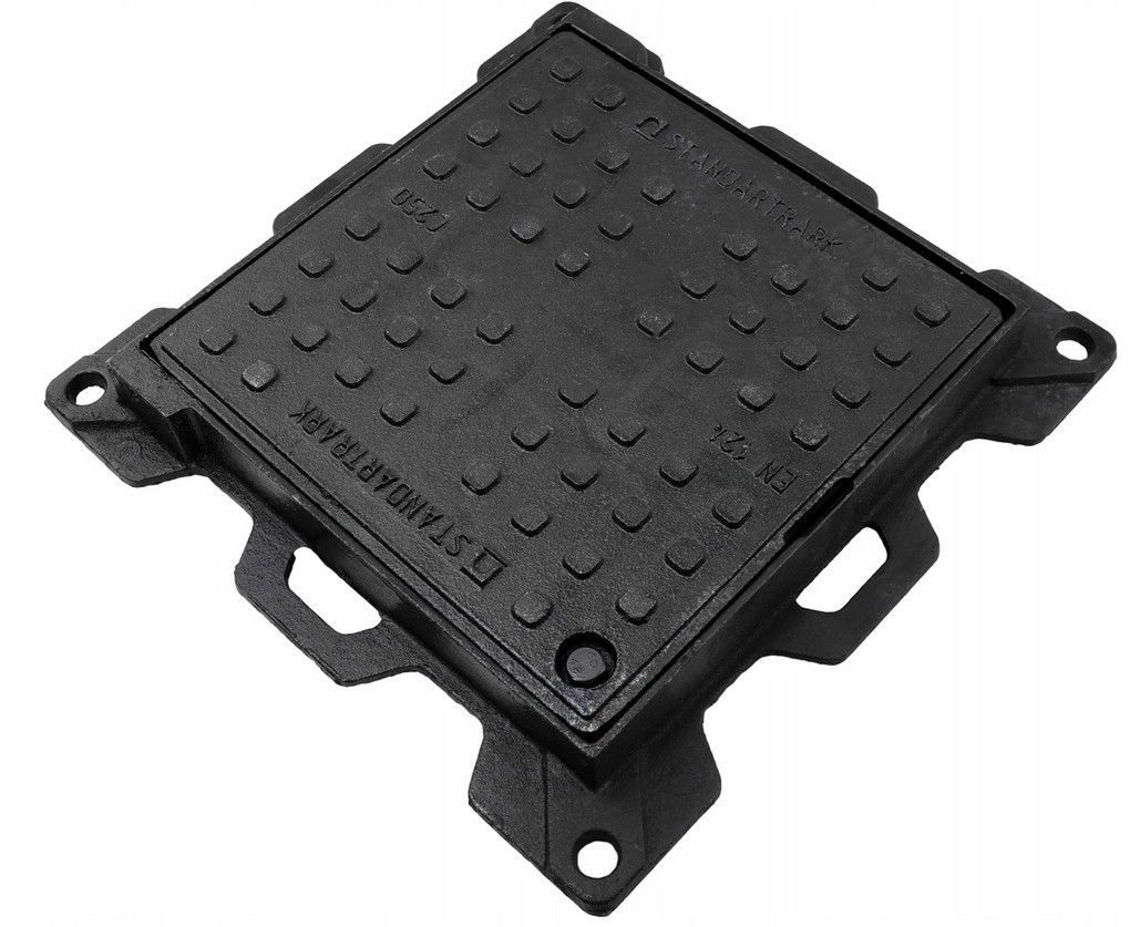 Guss Schachtabdeckung 40x40cm 400x400mm Quadratisch für Brunnen und Fäkalientank