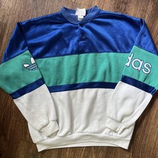 Vintage Adidas Colorblock Crewneck Sweatshirt Made in Taiwan 80s 90s