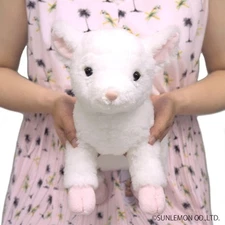 Sun Lemon Lap-Sized Fluffy Lamb Plush Toy S Size 38.5cm Knee Series Japan