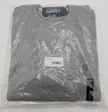 Chaps Men's Classic Fit Cotton Crewneck Sweater Size Large Light Grey HTH NEW