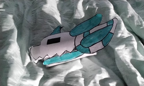 dragon puppet (teal both sides hand held no brand very good condition)