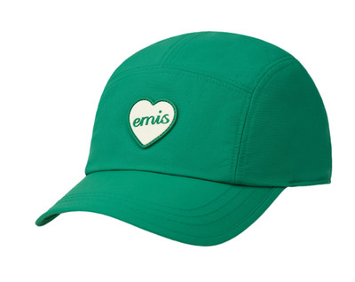 Korean Brand EMIS Heart Rubber Patch Camp Cap Casual Lifestyle Sports Hat Green