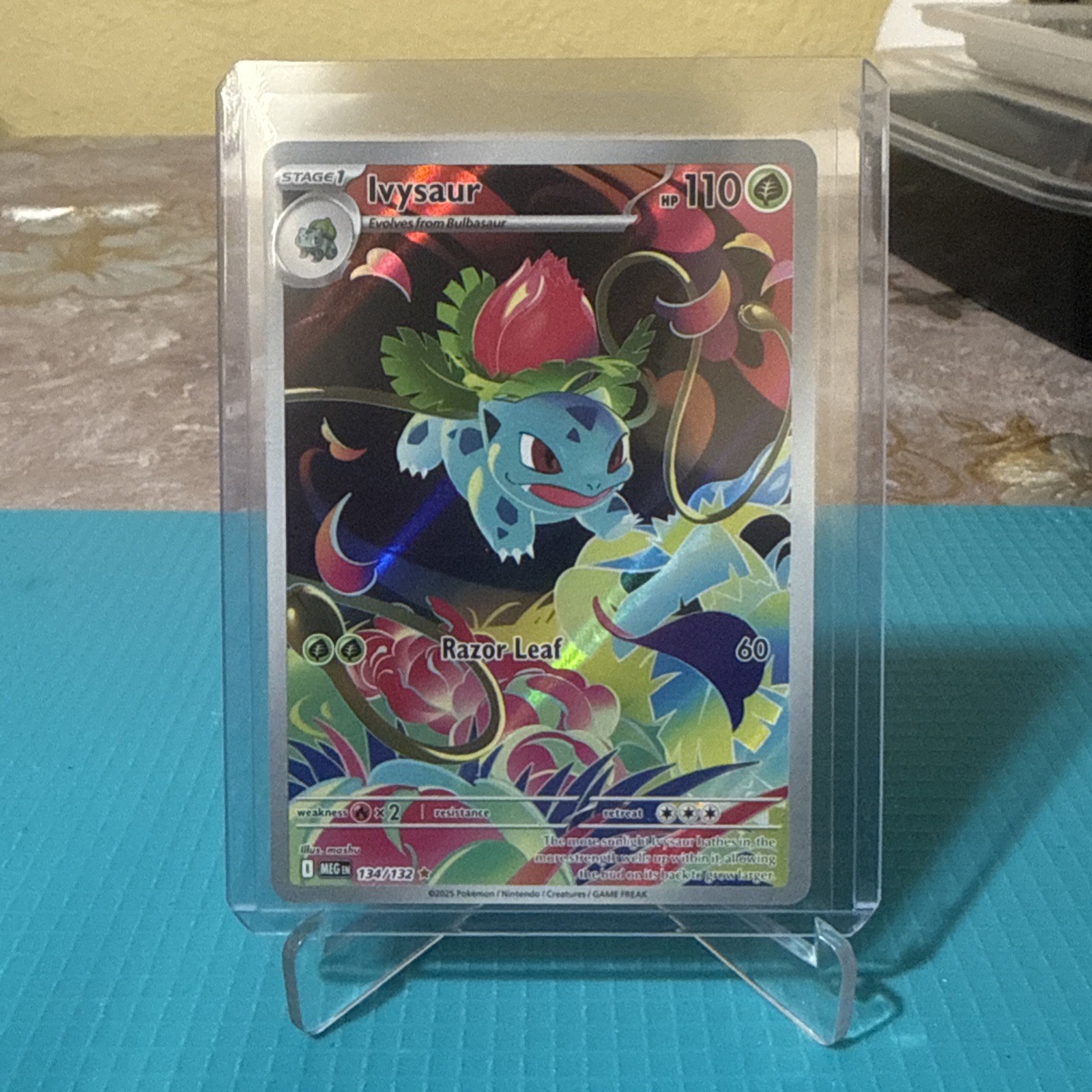2025 Pokemon Ivysaur 134/132 Mega Evolution Illustration Rare Holo NM