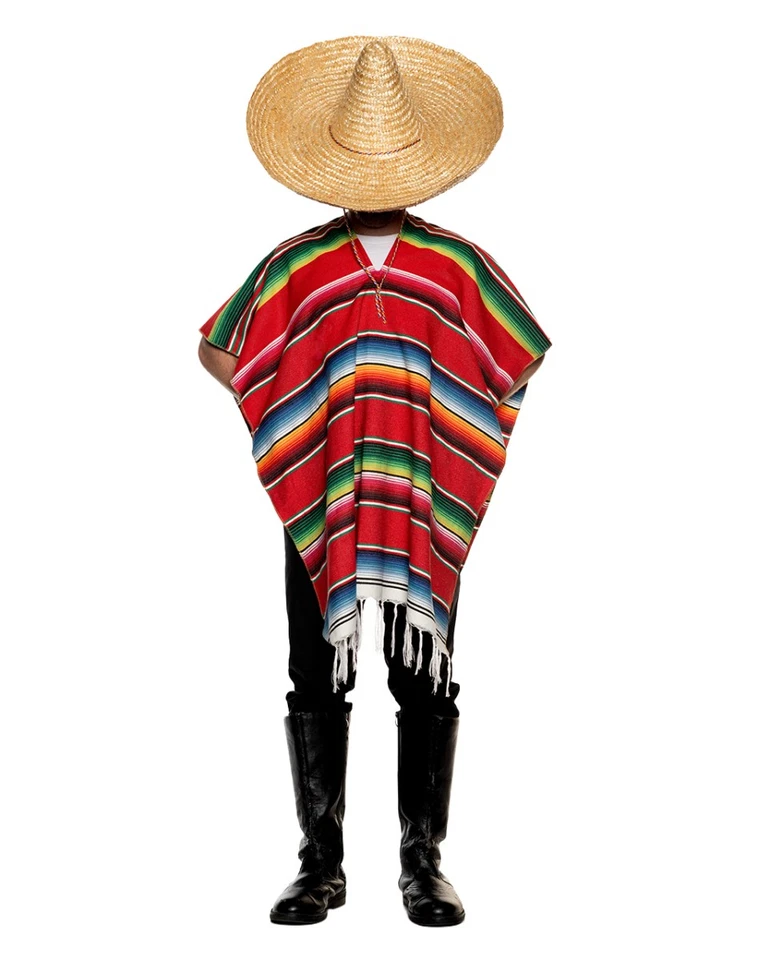 HORROR-SHOP Mexikaner Poncho Unisex Kostüm