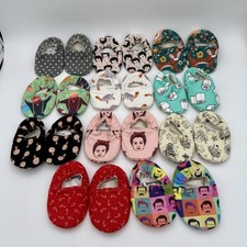Baby Girl Lot Of 11 Shoes Size 0-3 Months Slip On Soft Sole Rockabilly Novelty