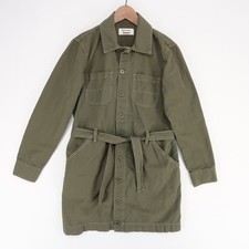 Reformation Lydia Utility Dress Womens 8 Green Army Green Mini Button Up Belted