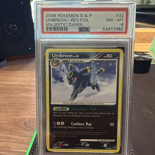 2008 Pokemon Umbreon Reverse Holo PSA 8 NM-MT Legends Awakened