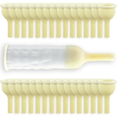 30 PCS Male External Catheter with Fixer 30pcs/0.98inch/25mm, Yellow