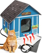 Deluxe Heated Cat House for Winter - Weatherproof, Insulated, Easy Assembly, ...