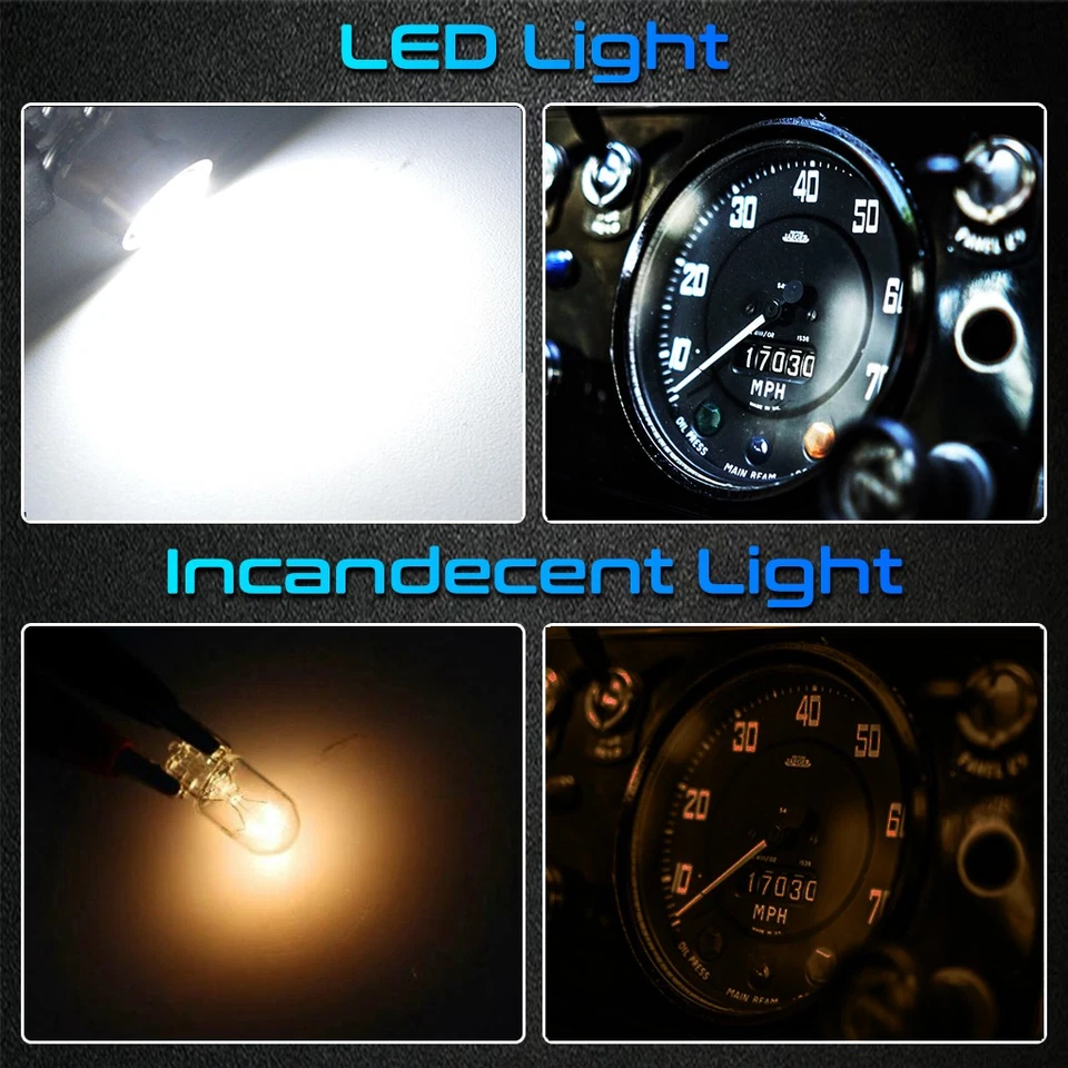 9x For Land Rover Series 3 LED Dash Instrument Panel Light Bulbs Set Cold White  - Image 3 of 4
