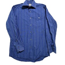 Lacoste Blue Striped Alligator Logo Shirt Sz 38 Mens S M Preppy Classic