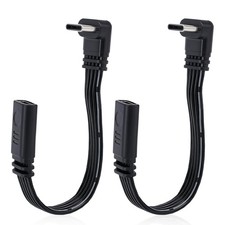 USB C Extension Cable 2 Pack 90 Degree Right Angle Type C Male to Female Short C