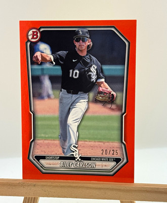 Topps 2026 Bowman Prospects Billy Carlson RC #BP-44 Orange Parallel /25 Sox