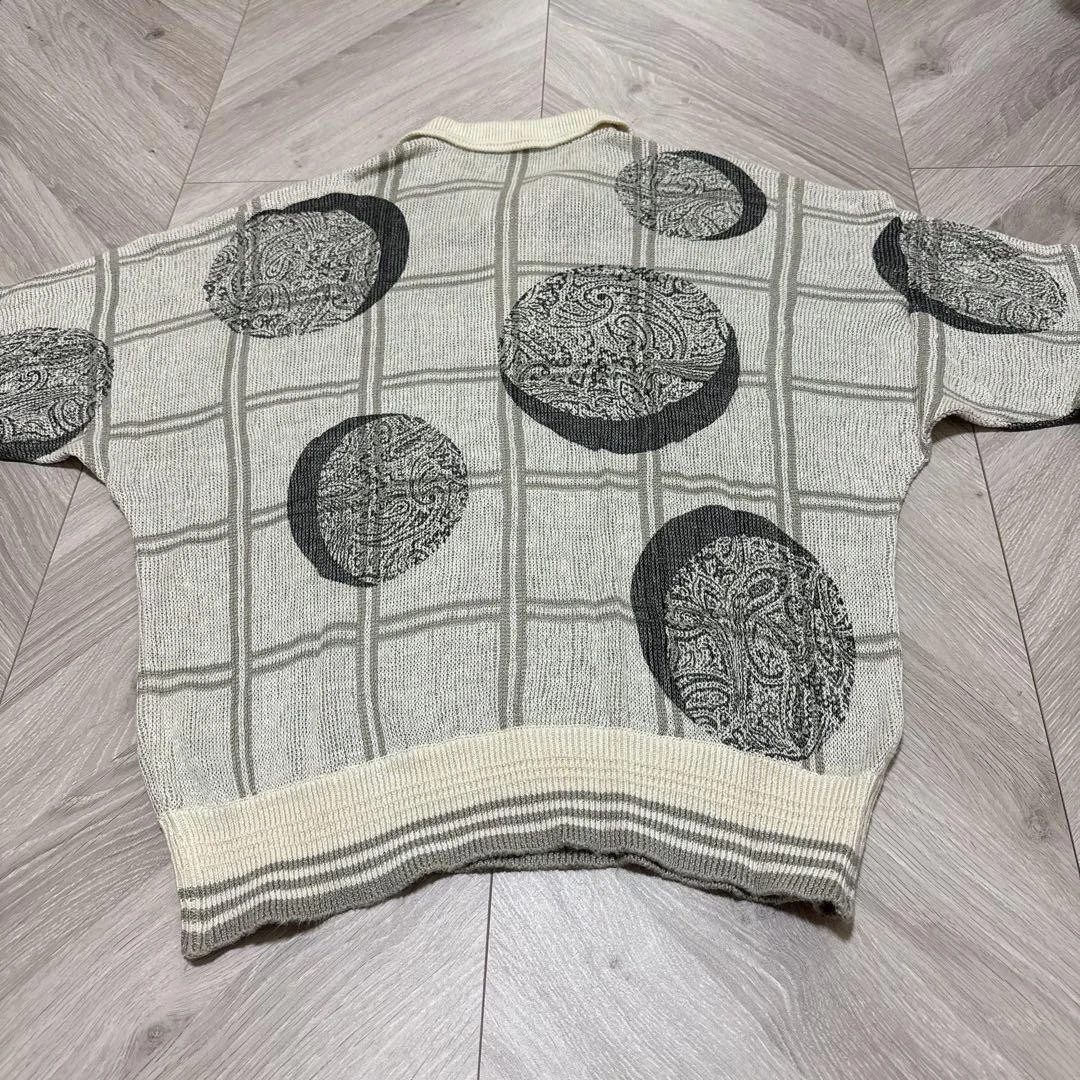 VESTOPIA Vintage Knit Top Check & Paisley Pattern Free Size - product detail image 8