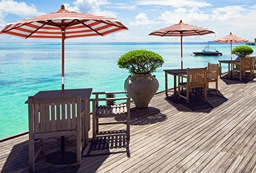 PARAGUAS CALIFORNIA 7,5' REDONDO MARCO DE MADERA DURA MERCADO PARAGUAS - ROJO OLEFINA Foto 3 de 4