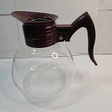 Cecilware COFFEE Carafe DECANTER 64 OZ GLASS BROWN HANDLE Vintage