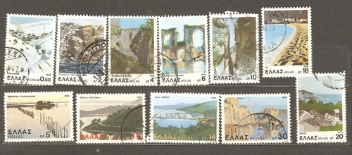 Greece: selection of 11 used stamps, Landscapes, 1979, Mi#1387-1401