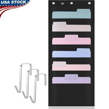 6 Pocket Wall File Organizer Hanging Storage Solution Office Classroom Home New