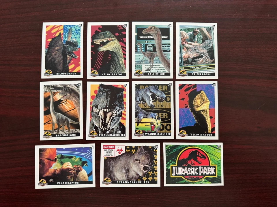 1993 Topps Jurassic Park Near Complete Set 71/88, 2 Unopened Packs, & 73 Dupes - Image 3 of 3