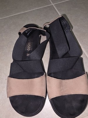 Mephisto Pastora Black Tank Elastic Slingback Sandals Sz 36 US 6
