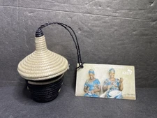 Hand Woven African Basket 4"X 2.5"X 2" ~Made in Rwanda~