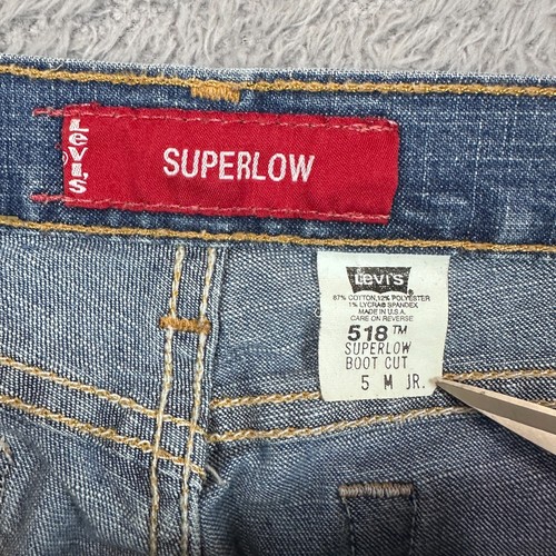 Vintage Y2K Levis 518 Superlow Jeans Damen 5 M (30x31) Bootcut Low Rise Stretch - Bild 10 von 17