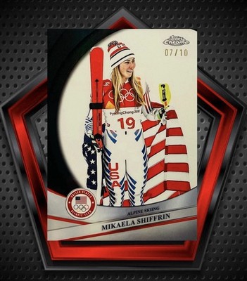 Mikaela Shiffrin *7/10* 2026 Topps Chrome Winter Olympics Black Refractor #5 Ski