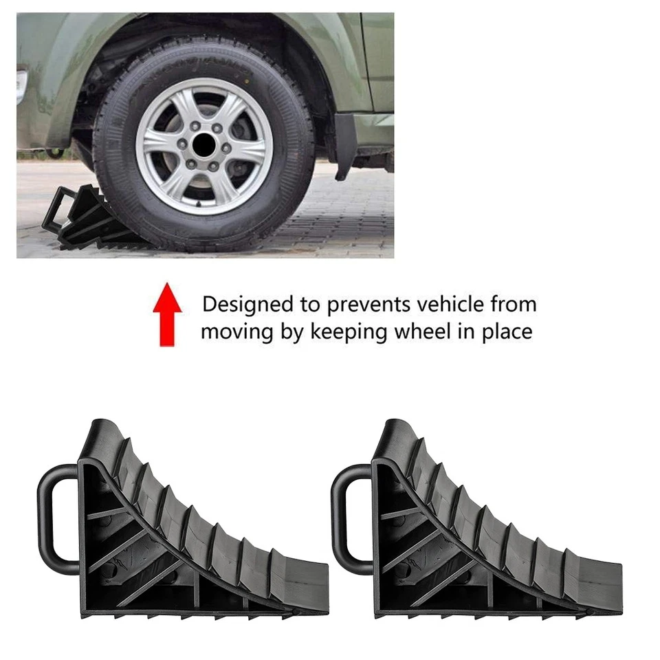 2 x Unterlegkeil mit Griff Hemmschuhe Bremskeile Anhänger PKW Stütze Radkeil DHL - Bild 3 von 4