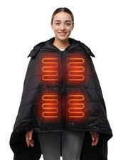 Heated Blanket Battery Operated with Removable Hooded 70" x 42" Portable Heat...