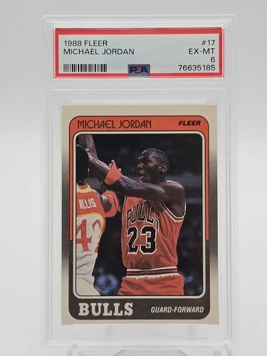 MICHAEL JORDAN 1988-89 FLEER #17 BASKETBALL CHICAGO BULLS PSA 6 Q0139