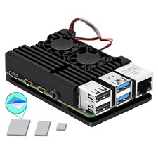Armor Case for Raspberry Pi 4 Metal Case with Dual Fan Aluminium Alloy, Pi 4...