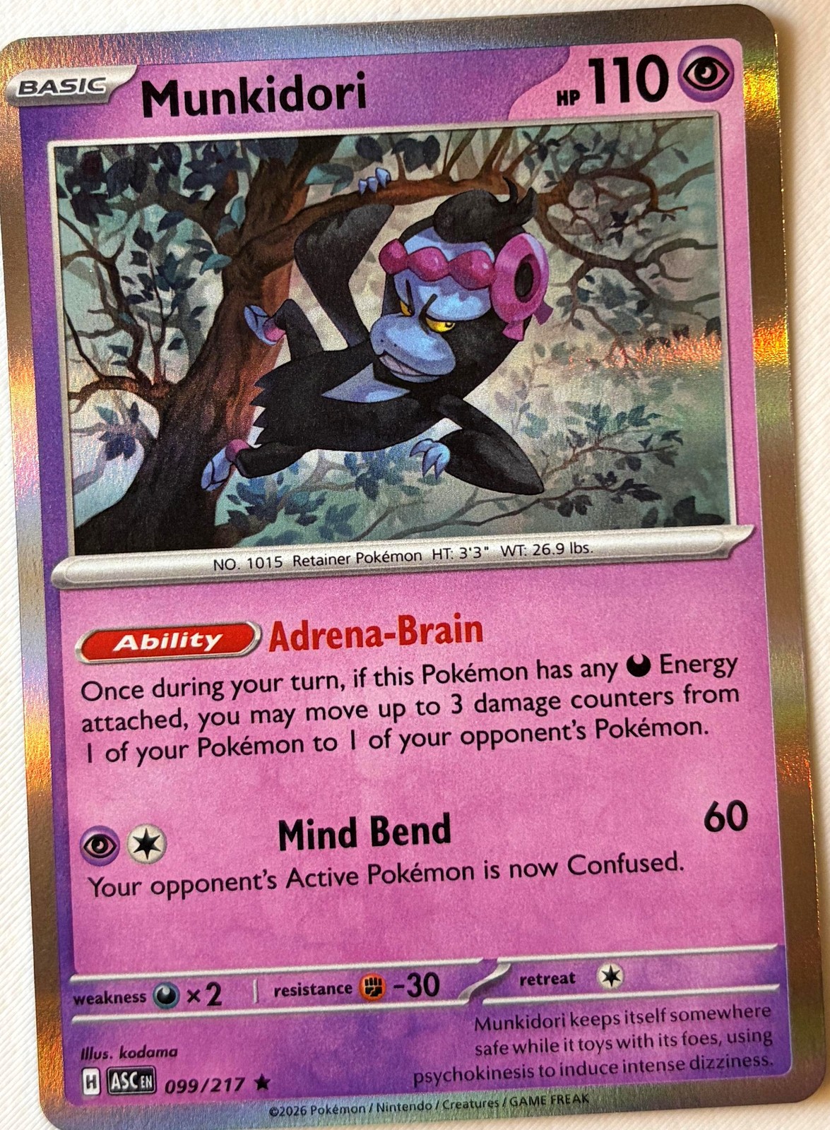 Pokémon Munkidori Ascended Heroes #99 🇺🇸