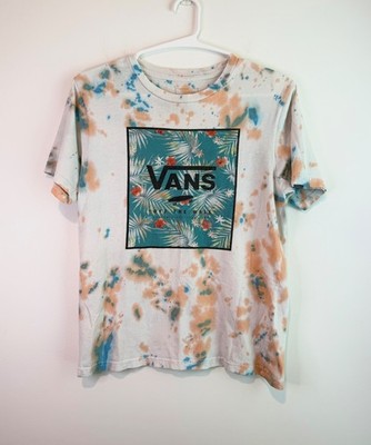 Vans Medium Tie-Dye Custom Fit T-Shirt with Tropical Logo Print
