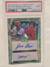 2024 Leaf Metal St. Patricks Day ROMAN ANTHONY & JIM RICE Dual Auto #/2 PSA 9