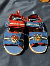 Paw Patrol Toddler Boys Blue Red Light Up Open Toe Sandals Shoes Chase Size 11