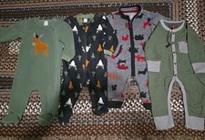 New Baby Boy Lot Of 4-2 Fleece Pjs 2-outfits Size 3/6 Months 6 Month 601