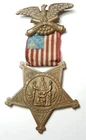 1886 GAR GRAND ARMY OF THE REPUBLIC CIVIL WAR VETERANS MEDAL BADGE W/ RIBBON