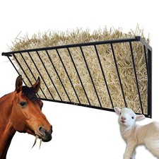BUYYAH Horse Hay Feeder, 63'' Long Livestock Hay Feeder with 48 Gallon Large Cap