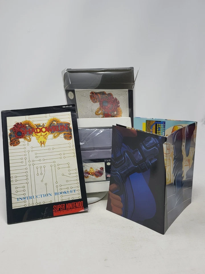 Shadowrun(超级任天堂,1993 年)SNES • 全新带盒 带海报和手册 • 已测试  — 第 3/4 张图片