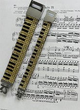 Rare-Vintage Piano Key Crystal Bracelet Set-B...
