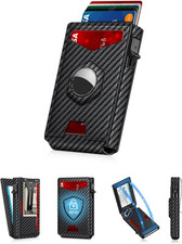 Men's Airtag Wallet - Minimalist Metal Card Holder with RFID Blocking  Gift Box