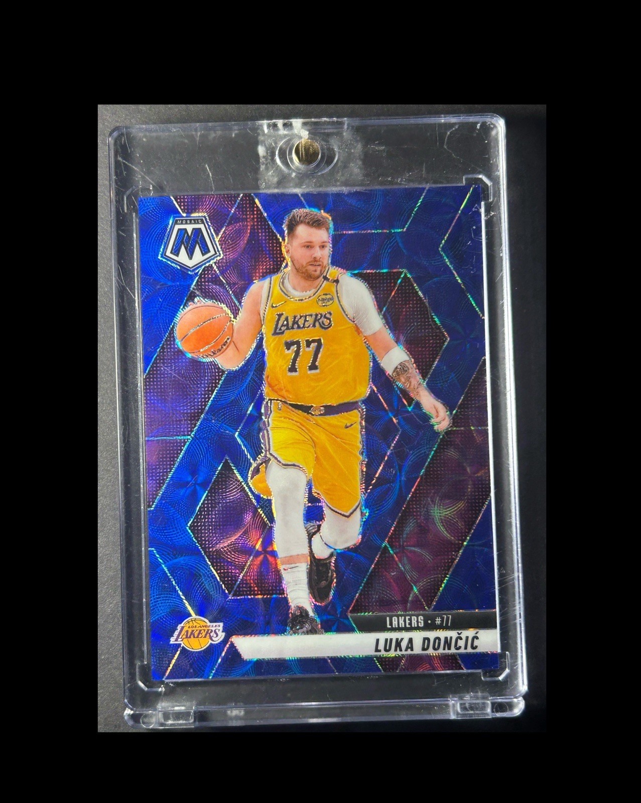 2024-25 Panini Mosaic Luka Doncic LAKERS #100 Fast Break BLUE CAMO PRIZM /35