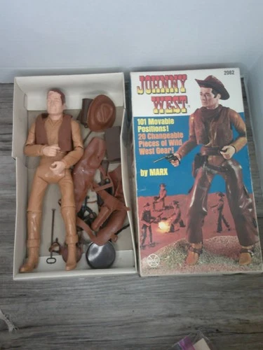 Vintage 1970's Marx Johnny West figure complete in original box #2062       Z105