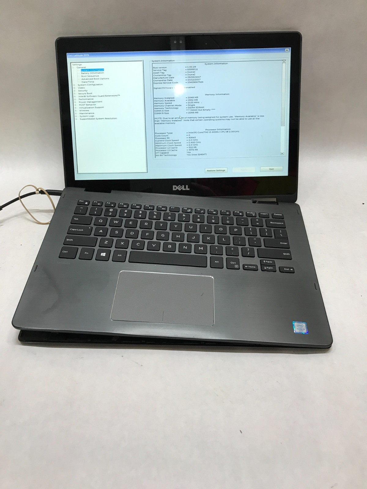 Dell Latitude 3379 13" Intel Core i3 NO RAM NO HDD/OS For Parts READ DESC!! - DW