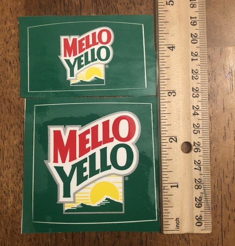 2-Vintage Soda Pop Vending Machine Coca-Cola Co Mello Yello Stickers/Decals