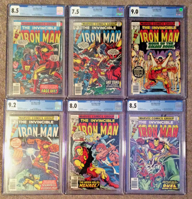 IRON MAN Marvel Comics 1977-78 LOT OF 6 #105-110 Iron Man/Darkstar CGC Graded