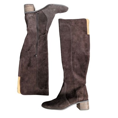 Corso Como Loval Brown Suede Over the Knee Boots Women 10/EU 42 Block Heel Zip