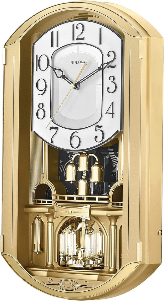 Timeless Gold Music Wall Clock with Crystal Elements - Perfect for Living Rooms - Image 4 of 4