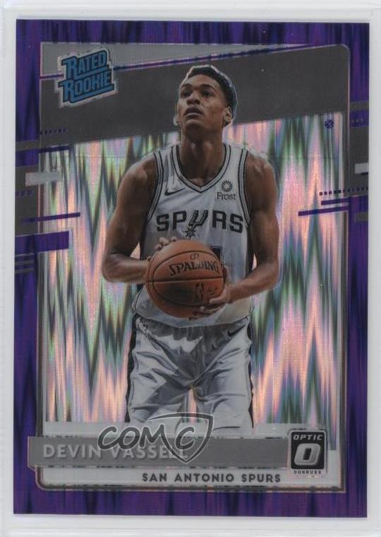 2020 Panini Donruss Optic Rated Rookie Purple Shock Prizm Devin Vassell #161 p7i